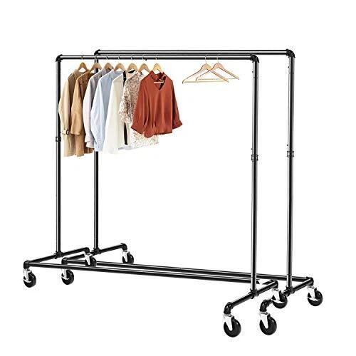 GREENSTELL Clothes Rack Z Base Garment Rack Industrial Pipe Clothing Rack on ...