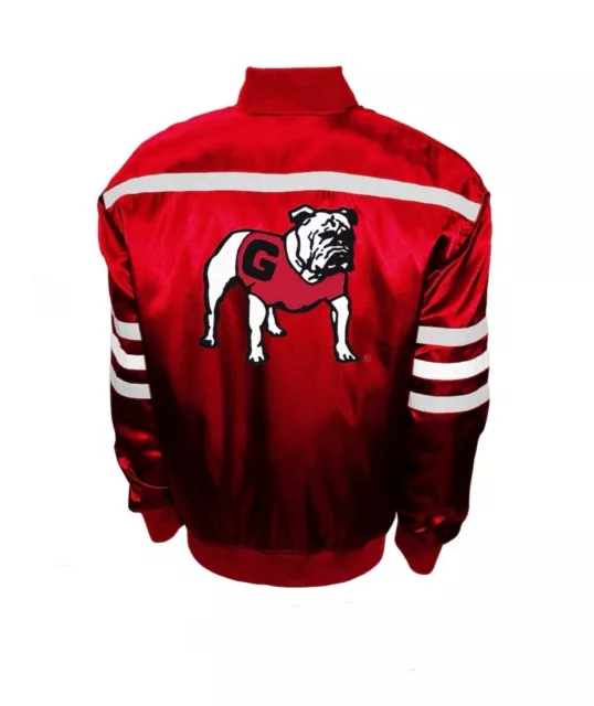 Franchise Club Red Georgia Bulldogs 2nd Era Full-Snap Satin Jacket. Size XLarge. 2