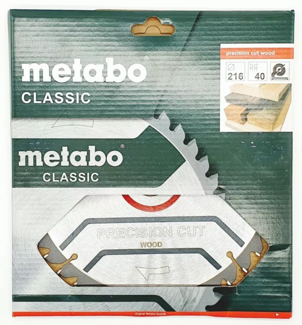 Metabo Kreissägeblatt Sägeblatt Classic Tisch Kappsäge 216 x30 mm 40 Zähne HW/CT