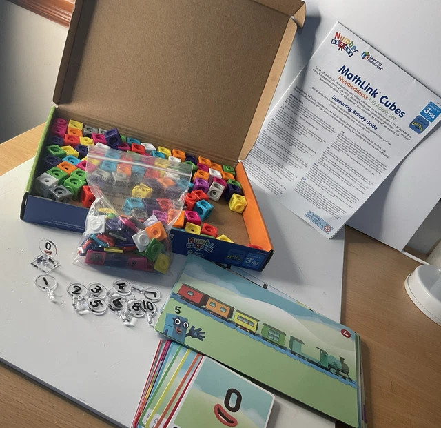 LEARNING RESOURCES MATHLINK Cubes Numberblocks 1-10 Activity Set Used B ...