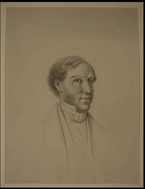 Junger Mann, um 1860, Bleistift Romantik Porträt 1850-1899 Unbekannt (19.Jhd)