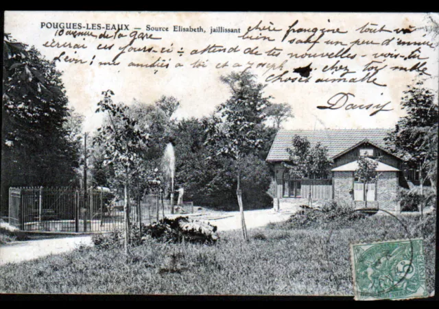 POUGUES-les-EAUX (58) PAVILION & SOURCE ELISABETH animated in 1907