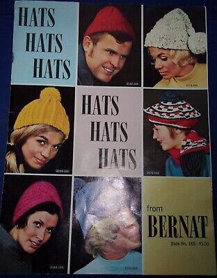 Sombreros Sombreros Sombreros De Colección Libro Bernat NO. 165 libro de patrones de tejido 1968