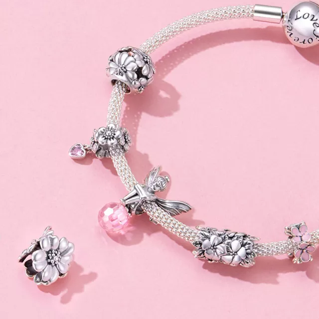 Fashion CZ 925 Sterling Silver Diy Charm Beads Fit Bracelet Women Jewelry Gifts