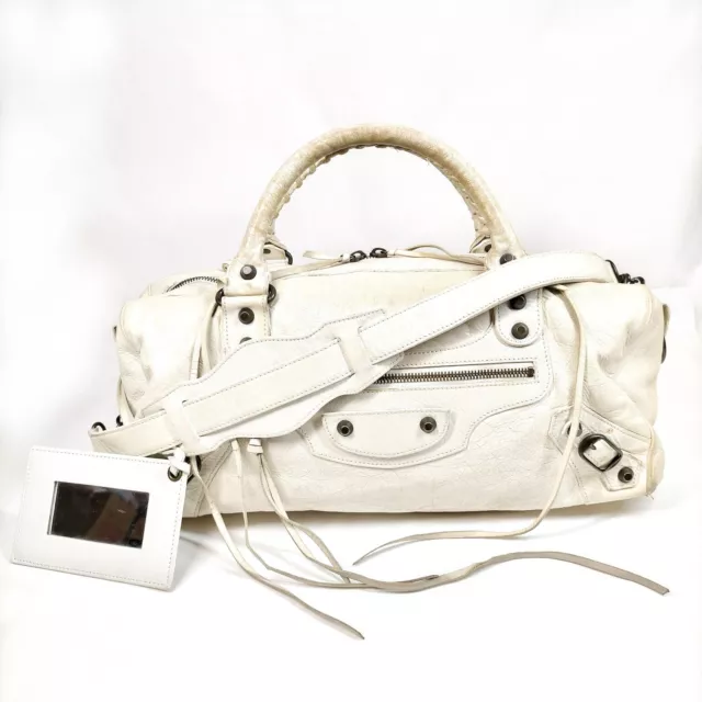 Balenciaga Hand Bag The City White Leather 3113985