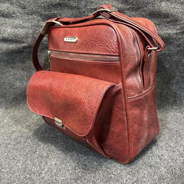 Vintage Samsonite Sonora II Shoulder Bag Carry on Brown Vinyl Travel Luggage