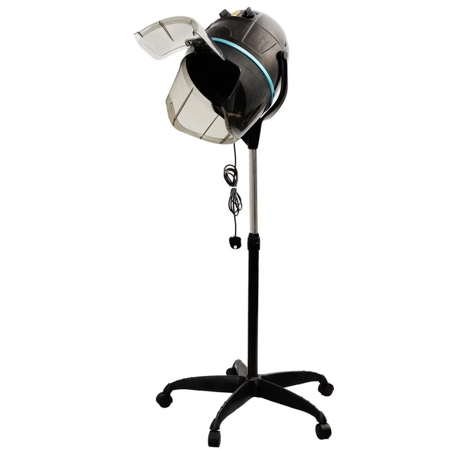 Adjustable Stand Up Hood Floor Hair Bonnet Dryer Rolling Base Wheel Salon Heater