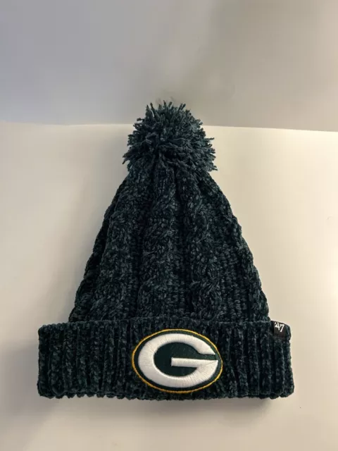 47 Brand Green Bay Packers Women’s Beanie Hat Cap Winter Pom Green One Size New