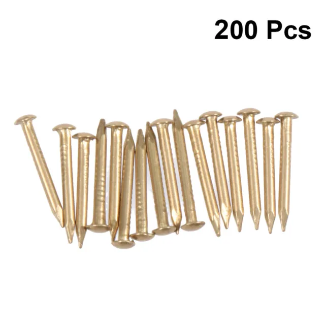 200PCS Nails Brass Nails for Hanging Round Brass Nails Brass Brad Nails