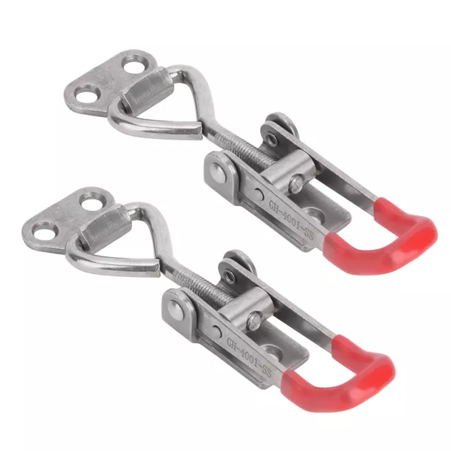 2Pcs Toggle Clamp Clip 304 Stainless Steel Adjustable Buckle Quick Fixture Hand