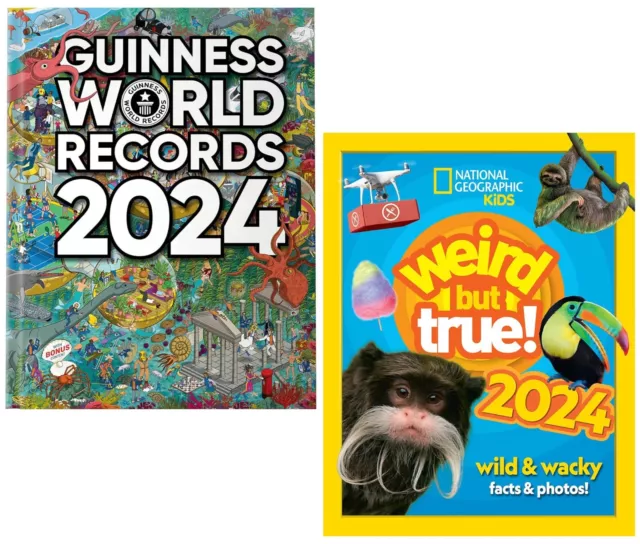 GUINNESS WORLD RECORD 2024 & Weird but true 2024 Coll. 2 Books Ages 7