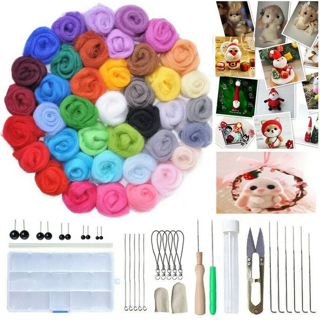 40 colores juego de herramientas agujas de fieltro de lana fieltro juego de herramientas aguja hecha a mano