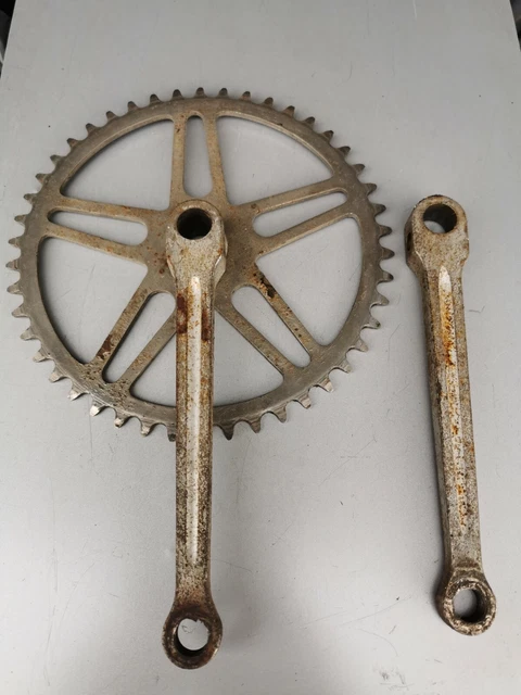 pedalier-acier-velo-ancien-vintage-road-bicycle-crankset-old-bike-eur
