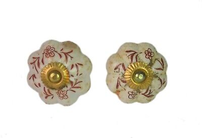 Set Of Two Flower Design Ceramic Knobs Interior Decoration Drawer knobs i24-207 3