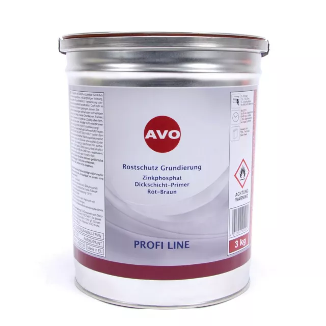 AVO Rostschutz Grundierung Metallgrundierung Zinkphosphat rotbraun 3Kg A022130