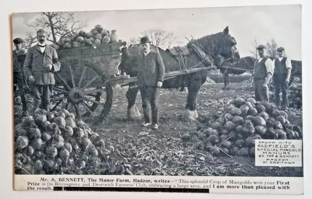 S Bennett Manor Farm Hadzor Nr Droitwich Worcestershire Hadfields  Manure 1914