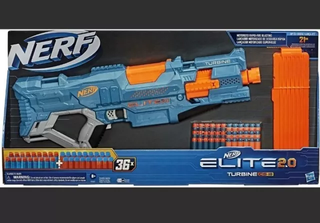 NEW Nerf Elite 2.0 - Turbine CS 18 Fully Automatic Rapidstrike Blaster with ammo