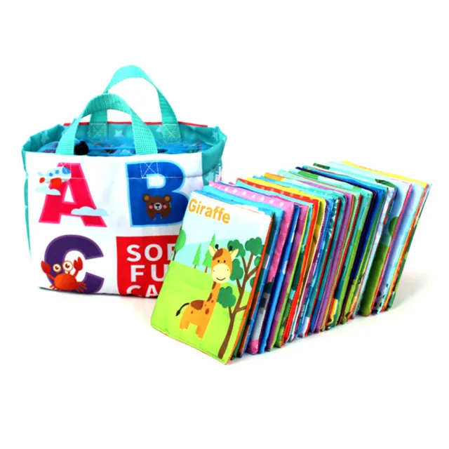 26Pcs Soft Alphabet Cards With Cloth Storage Bag ABCs Learning Educational(01