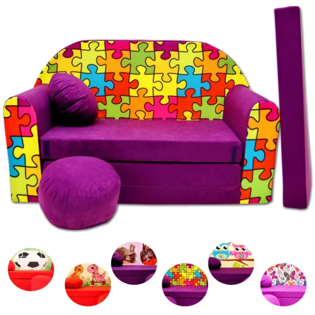 Spielsofa Kindersofa 3in1 Sofabett Schlafsofa Couch Baby Sofa Sitzkissen faltbar