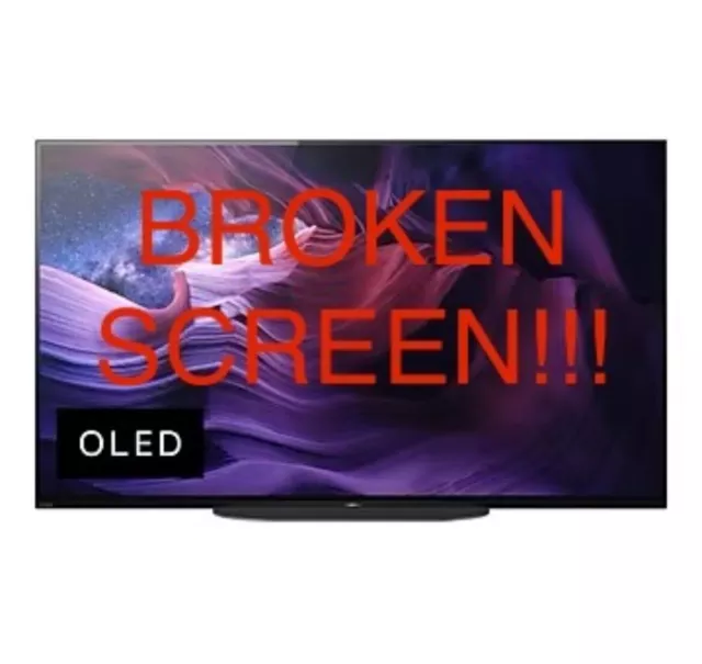 SONY BRAVIA KD48A9BU 48" Smart 4K Ultra HD HDR OLED TV with “BROKEN SCREEN”