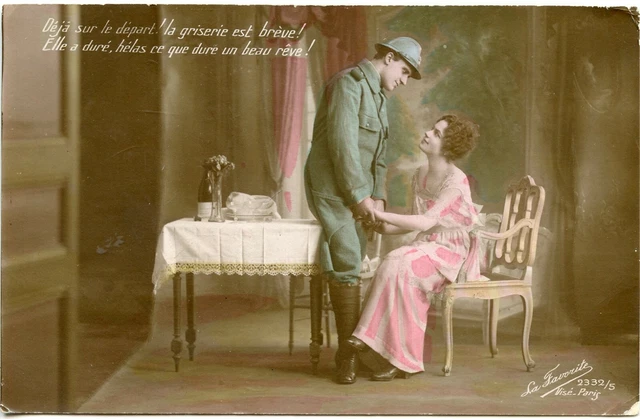 Cpa / Patriotique / Guerre Militaire Deja Sur Le Depart ! La Griserie Est Breve