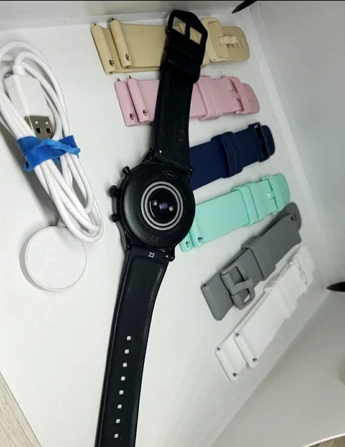 Fossil 44mm Gen 5 Carlyle Touchscreen Smartwatch mit 6 farbigen Bändern (gebraucht) 2