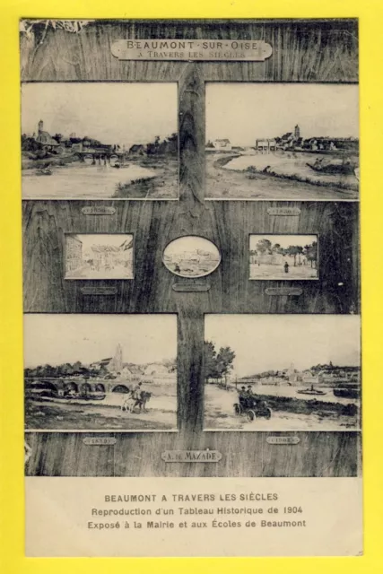 cpa FRANCE 95 - Tableau historique de BEAUMONT sur OISE à Travers les Siècles