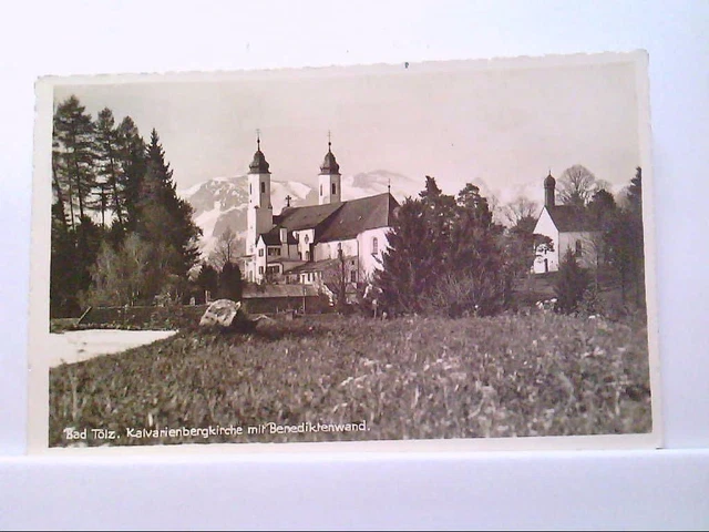 AK Bad Tölz, Kavarienbergkirche mit Benediktenwand.