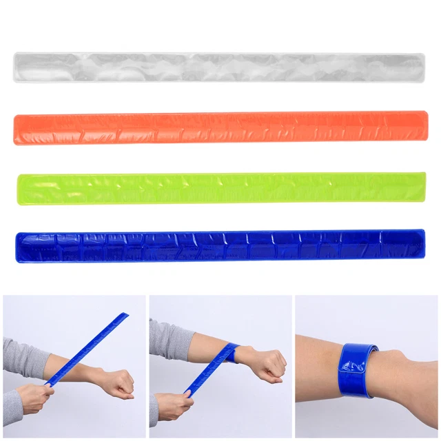 8 pz braccialetti luminosi schiaffo in PVC passeggiate jogging escursioni