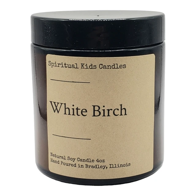 White Birch Soy Candle 4oz 20-25 Hours Handmade Poured with All Natural Soy Wax