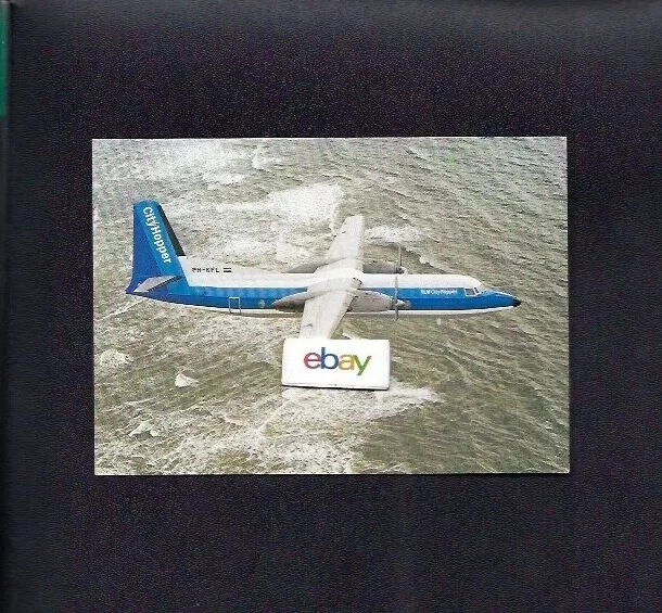 Klm-Nlm Cityhopper Fokker F-27 Friendship Airline Issue Fast & Friendly Postcard