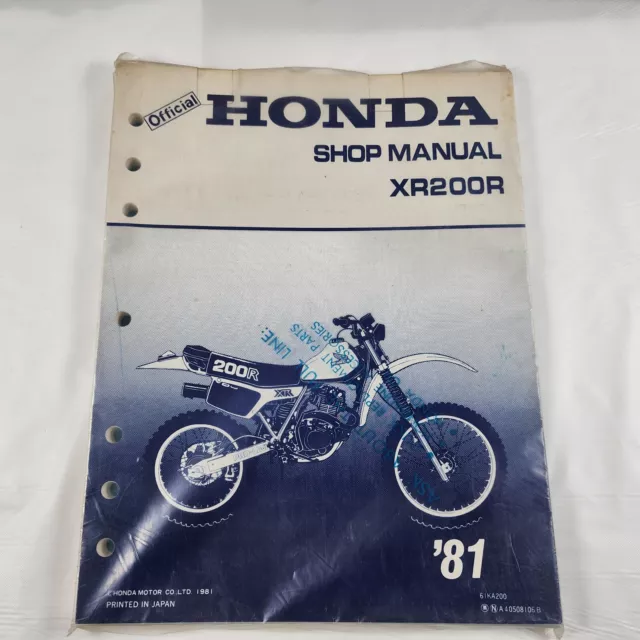 1981 Honda XR200 R XR 200 Original Service Repair Shop Manual Book 61ka200