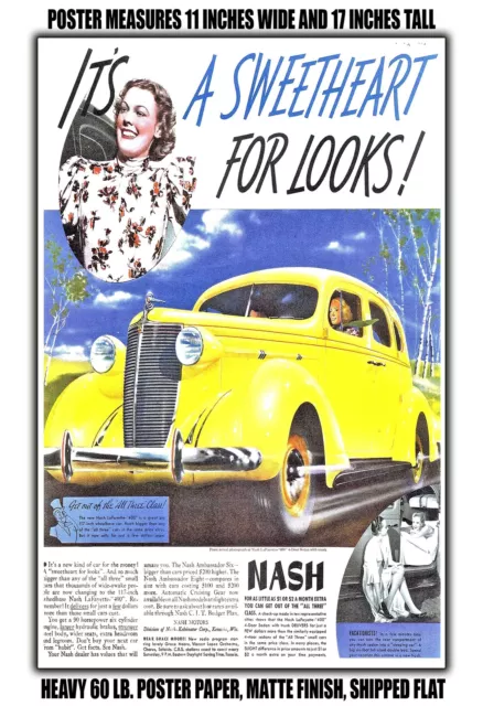11x17 POSTER - 1937 Nash Lafayette 400 4 Door Sedan Its a Sweetheart for Looks