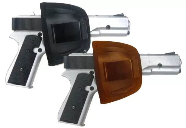 Handcrafted Cowhide Leather Pistol Pack Belt Clip Holster Concealment Concealed
