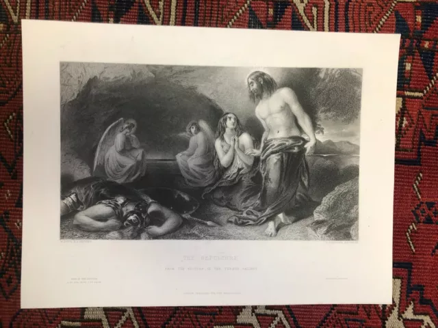 A 19th century engraving of Mary Magdalene at the Tomb of Christ by W. Etty
