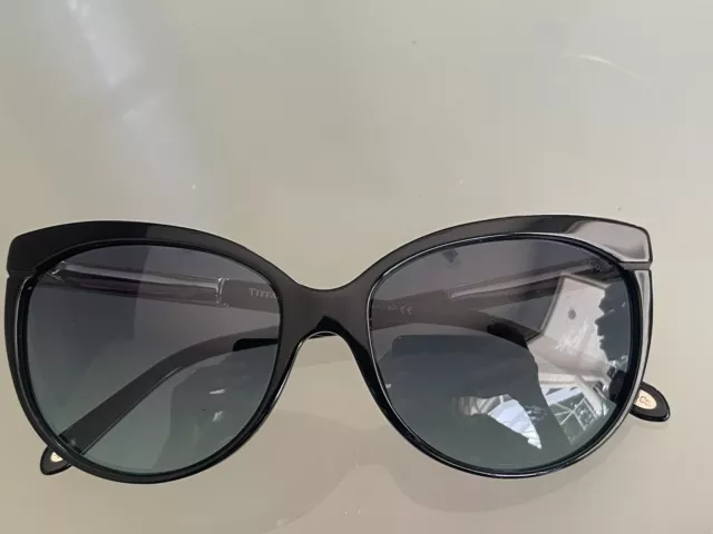 TIFFANY CO TF4097 embellished Black Silver Designer Sunglasses Blue Lenses 2