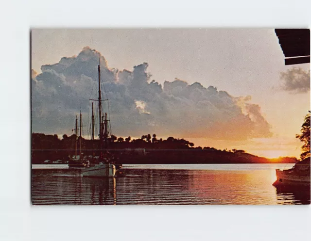 Postcard Sunset in Castries Harbour St. Lucia West Indies