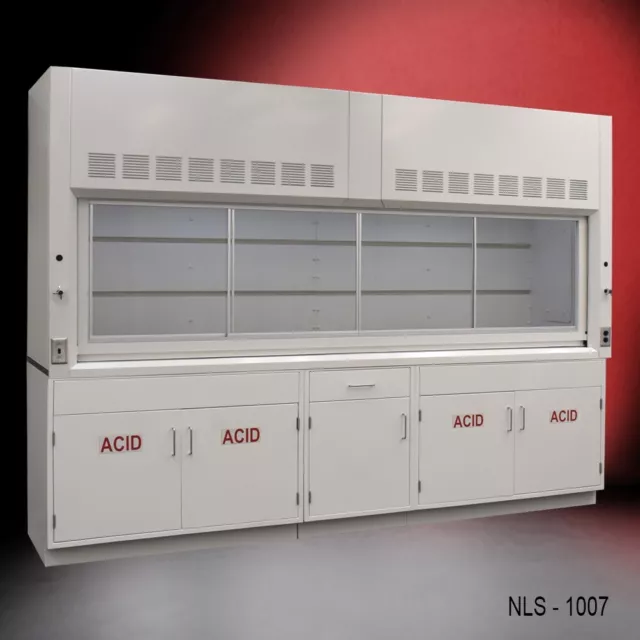 10' Laboratory Fume Hood w/ ACID Storage / Sash & Service Valves /  E2-776