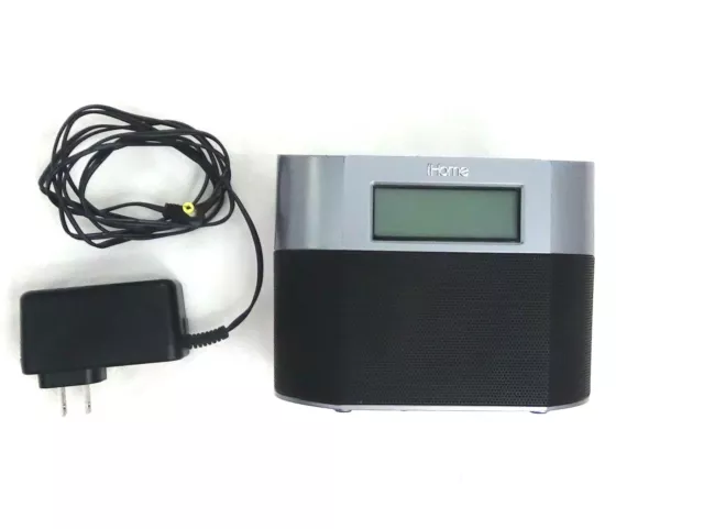 IHome IP23 Dual Alarm Clock Charging Dock for Apple Iphone Ipod with AC Adapter