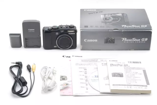 【NEAR MINT++ w/Box】 Canon PowerShot G9 12.1MP Digital Compact Camera Black JAPAN