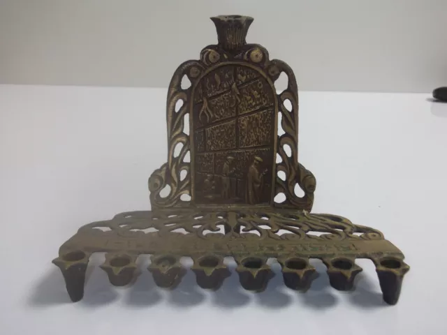 Judaica Israel Jewish Menorah Hakuli Westwen Wall Hanukkah Lamp Vintage