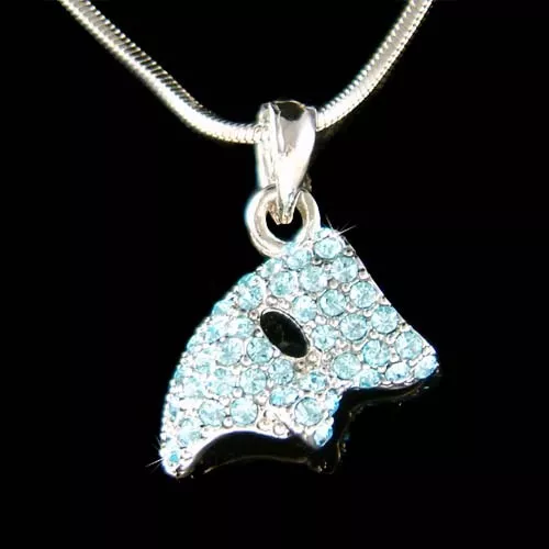 ~Blue Phantom of the Opera~ Mask made with Swarovski Crystal Masquerade Necklace