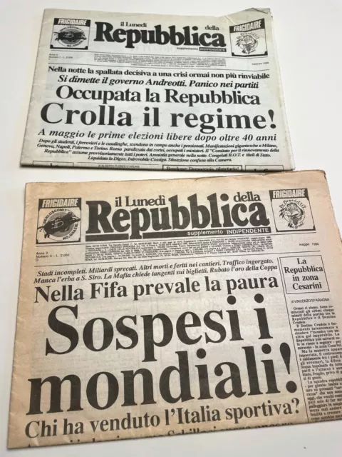 IL MALE/frigidaire  "i falsi" LA REPUBBLICA 2 copie da collezione numeri interi