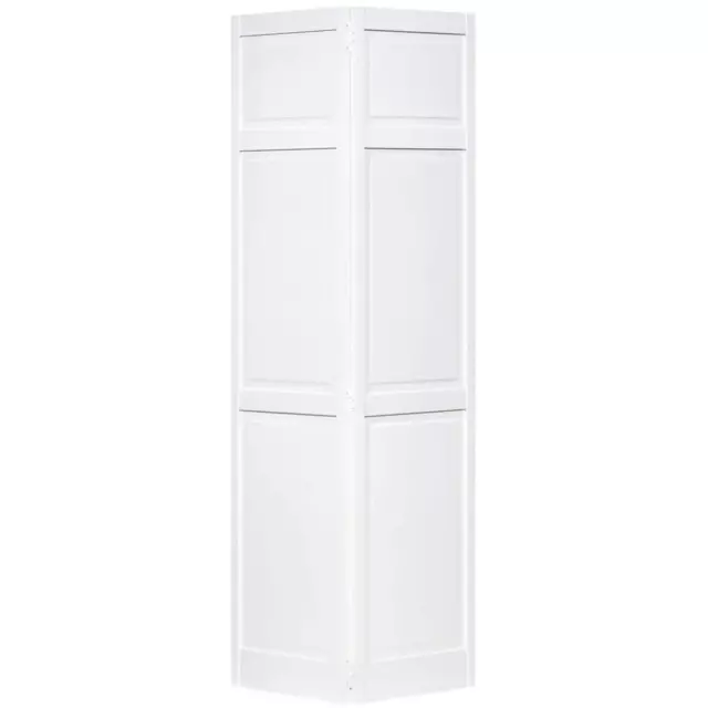 Kimberly Bay Bi-Fold Door 28" x 80" 6-Panel Solid Core Pine Wood Primed White