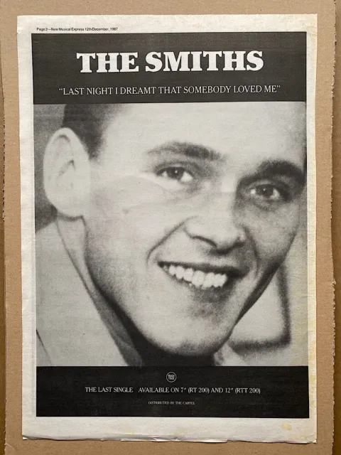 SMITHS LAST NIGHT I DREAMT THAT SOMEBODY LOVED ME POSTER SIZED original music pr