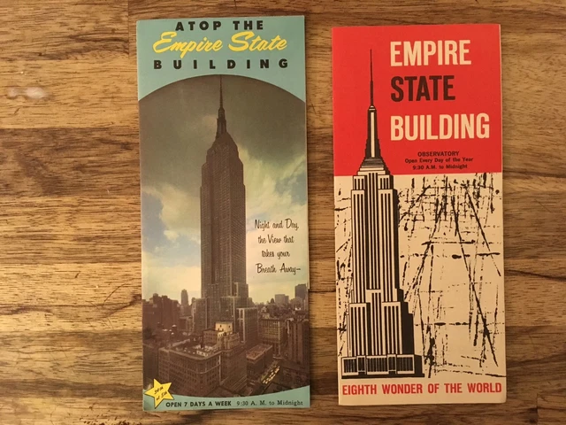 VINTAGE 1962 NEW York EMPIRE STATE BUILDING Flyer/Leaflets retro ...