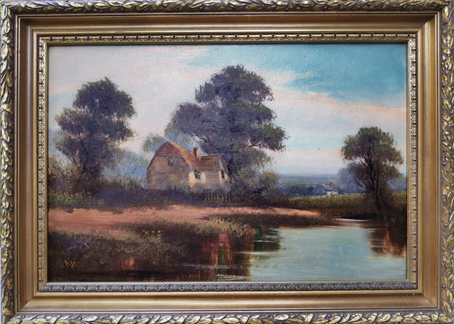 Dipinto Olio Su Tela Fine Xix Sec. Cm.70X90(Solo Tela Cm.50X70 Fir.to" W.king"
