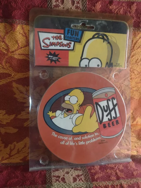 the Simpsons Fun Drink Coasters Matt Groening 2005 Pack of 4 Two Designs NIP