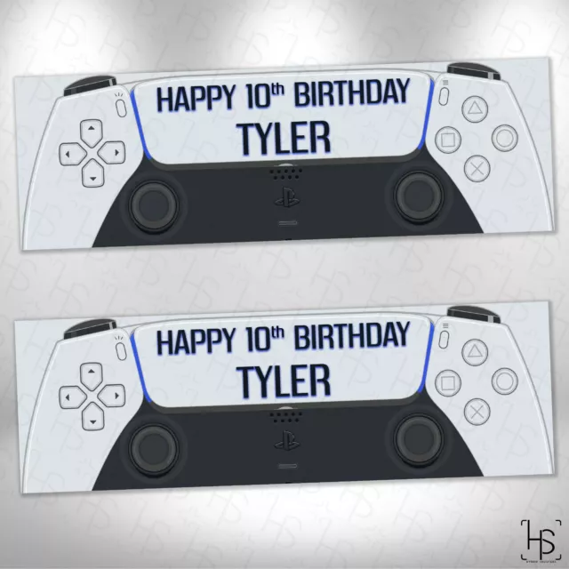 PS5 Controller Gaming Personalised Birthday Party Banner Kids Playstation Game