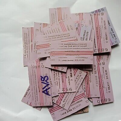 Used Sri Lanka  Railway Train Tickets Different 50 For Collectors Old Edmonson